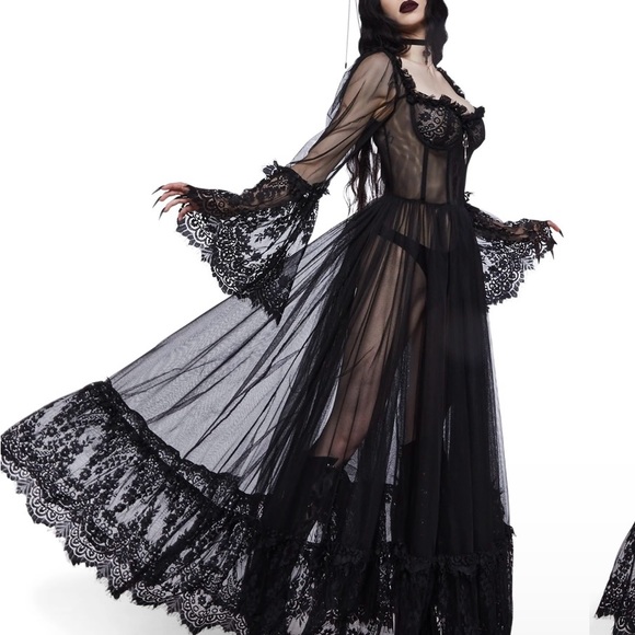 Black gothic dress - Picture 4 of 5